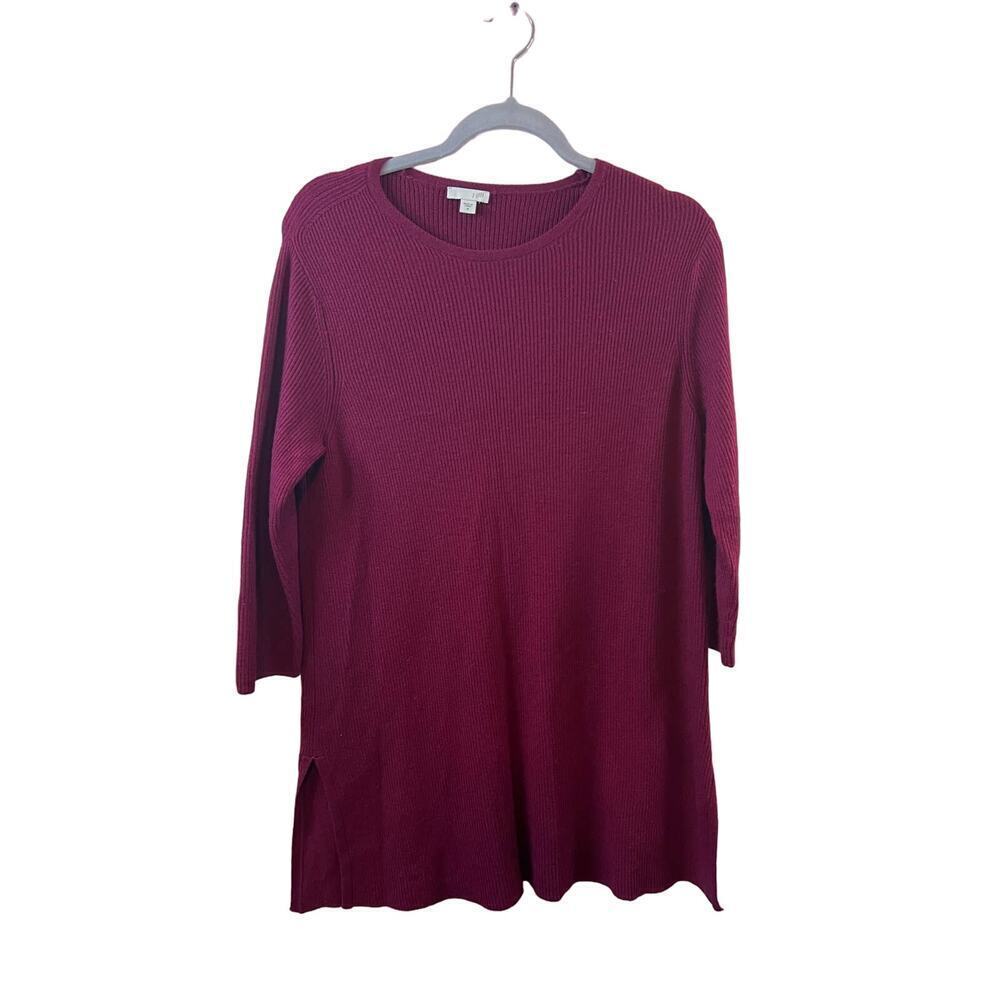 J. Jill Women's Purple Long Sleeve Sweater 3/4 Length Sleeve Size Medium